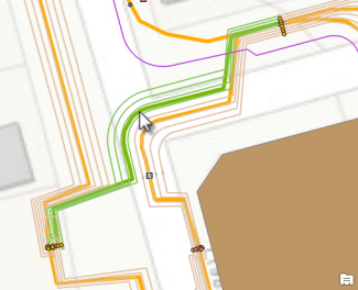 Selecting a sample linear container on the map Selecting a sample linear container on the map