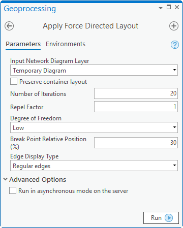 Apply Force Directed Layout parameters Apply Force Directed Layout parameters