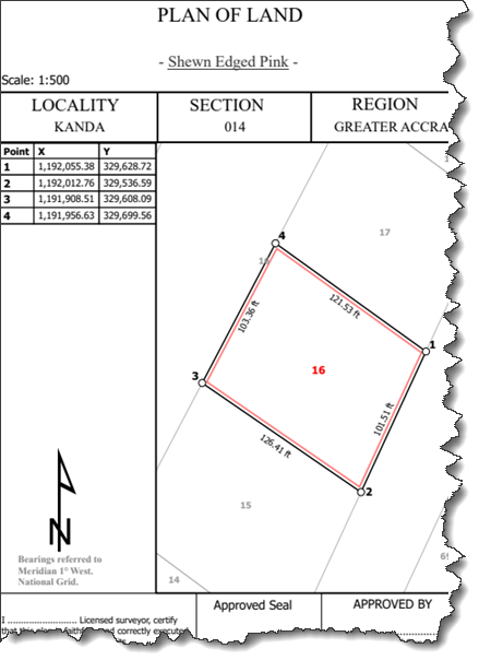 Example of a title map or parcel layout Example of a title map or parcel layout