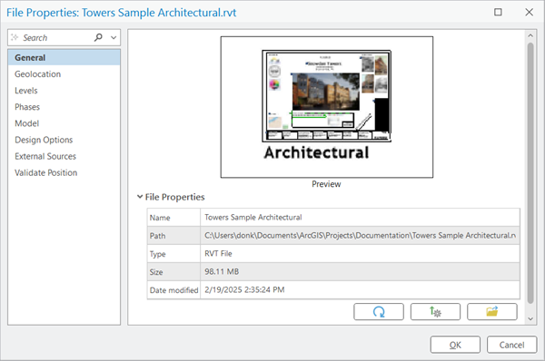 File Properties options on the General tab File Properties options on the General tab