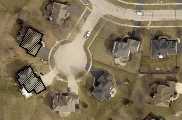 Neighborhood with missing building footprint Neighborhood with missing building footprint