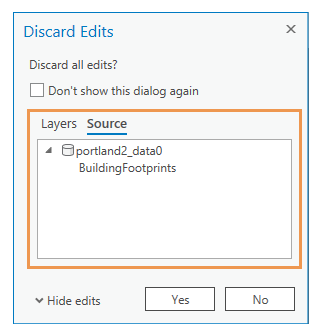Discard Edits Layers Discard Edits Layers