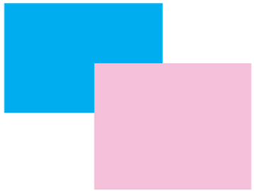 Overlapping blue and pink rectangles with no color mixing Overlapping blue and pink rectangles with no color mixing