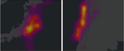 Comparison of two areas at the same scale using dynamic rendering Comparison of two areas at the same scale using dynamic rendering