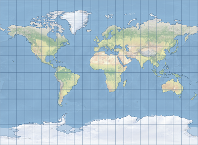 An example of the Miller cylindrical projection An example of the Miller cylindrical projection