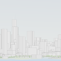 A scene showing buildings in dense fog A scene showing buildings in dense fog