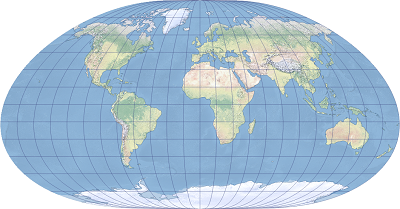 An example of the loximuthal projection An example of the loximuthal projection