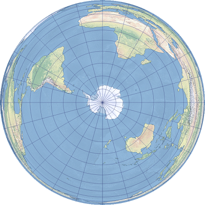 An example of the Lambert azimuthal equal-area projection An example of the Lambert azimuthal equal-area projection
