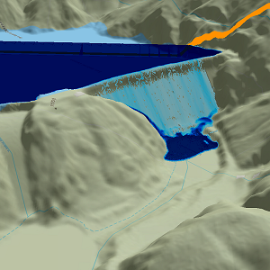 An image of a scene showing additional water added to a simulation An image of a scene showing additional water added to a simulation