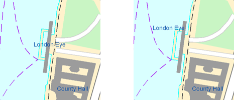Polygon labels set with the Overrun parameter Polygon labels set with the Overrun parameter