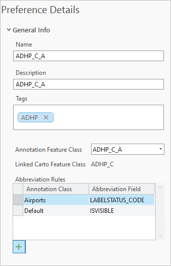 Preference Details pane with the Add button highlighted Preference Details pane with the Add button highlighted