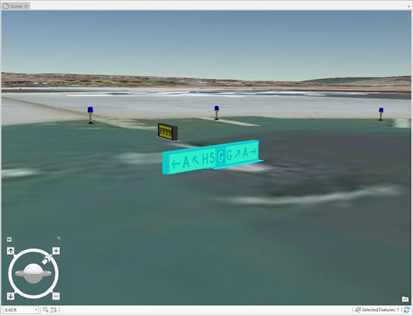 Airport sign selected from the Attributes pane Airport sign selected from the Attributes pane
