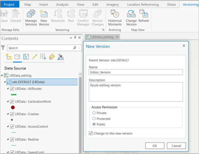 Published feature service, default version Published feature service, default version