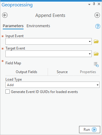 Append Events tool Append Events tool