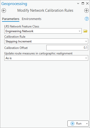 Modify Network Calibration Rules geoprocessing tool using the Stepping Increment calibration rule Modify Network Calibration Rules geoprocessing tool using the Stepping Increment calibration rule