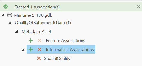 Expanded information association in the Association Manager pane Expanded information association in the Association Manager pane