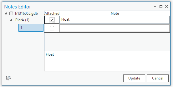 Attaching an existing note in the Notes Editor pane Attaching an existing note in the Notes Editor pane
