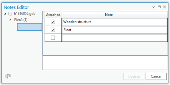 Updated note in the Notes Editor pane Updated note in the Notes Editor pane