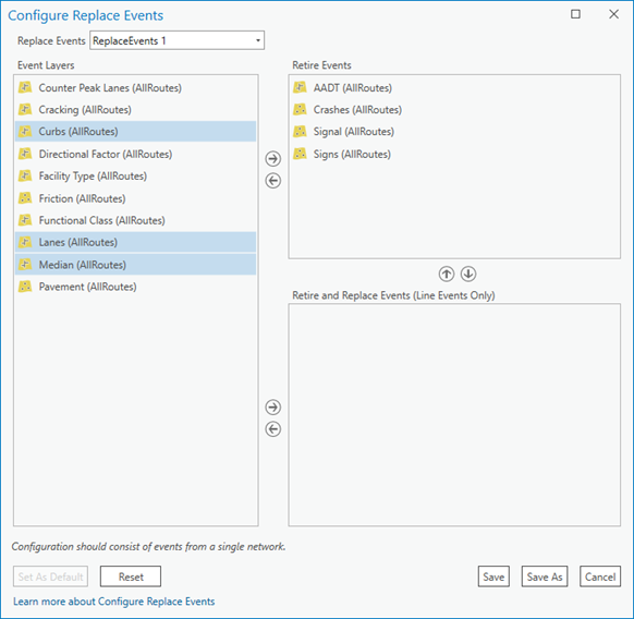 Choosing events for retirement and replacement Choosing events for retirement and replacement