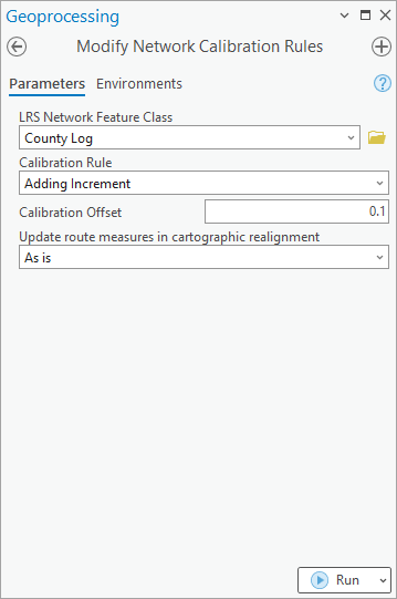 Modify Network Calibration Rules tool using the Adding Increment calibration rule Modify Network Calibration Rules tool using the Adding Increment calibration rule