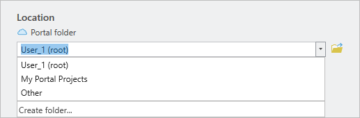 Drop-down list of folders in My Content Drop-down list of folders in My Content