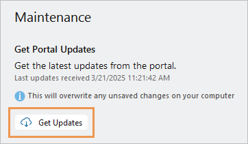 Get Updates button on Info page Get Updates button on Info page