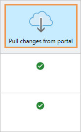 Project Conflicts dialog box showing the Pull changes from portal button selected Project Conflicts dialog box showing the Pull changes from portal button selected