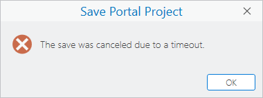 Message stating that the project was not saved Message stating that the project was not saved