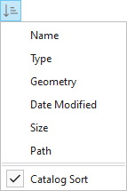 Drop-down list of sort options Drop-down list of sort options
