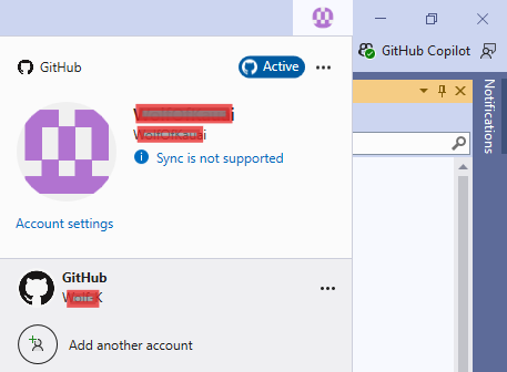 Sign in to Visual Studio Copilot lineCallOut