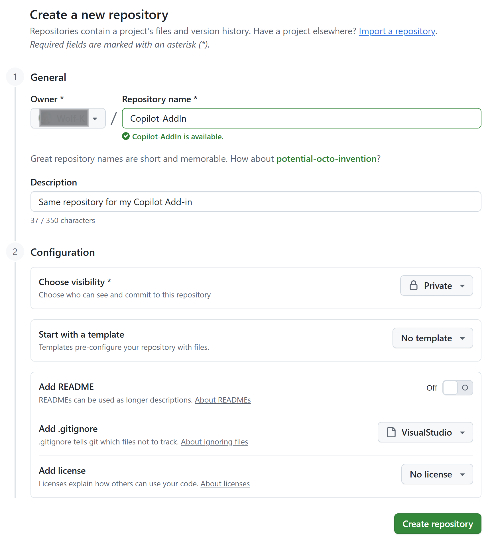 Create a new GitHub Repository Create a new GitHub Repository