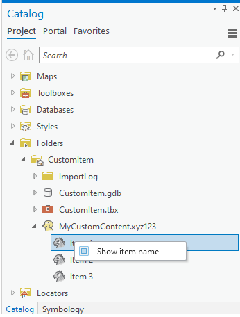 Custom item Context Menu sample Custom Item Context Menu