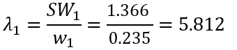 Lambda 1 calculation for Solar_Gain variable example Lambda 1 calculation for Solar_Gain variable example