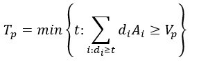 Equation for threshold volume calculation Equation for threshold volume calculation