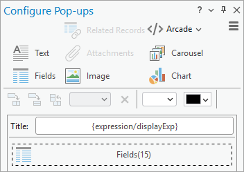 Configure Pop-ups pane Configure Pop-ups pane