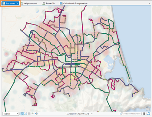 ArcGIS Pro application with an active map view