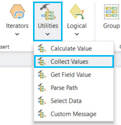 Adding the Collect Values tool Adding the Collect Values tool