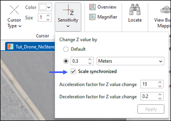 Stereo Z sensitivity options Stereo Z sensitivity options