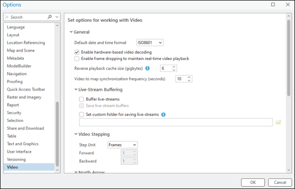 Configure Video Workspace dialog box Configure Video Workspace dialog box