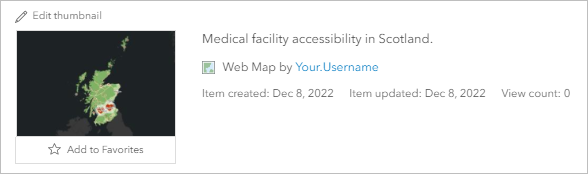Web map item page