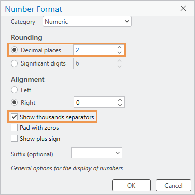 Number Format dialog box