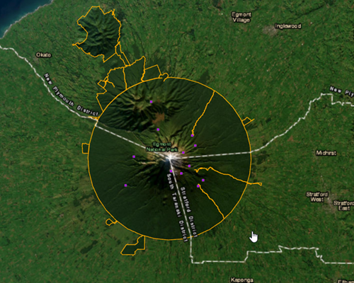 Map view of huts with new symbol