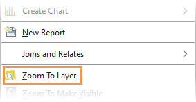Zoom To Layer command on context menu