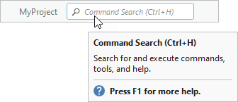Updated shortcut displayed on the Command Search bar and its ScreenTip