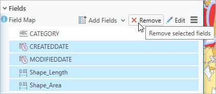 Field map section of Add Spatial Join dialog box