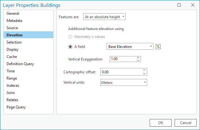 Layer Properties dialog box for the Buildings layer