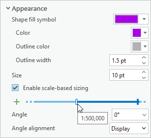 Scale-based sizing slider