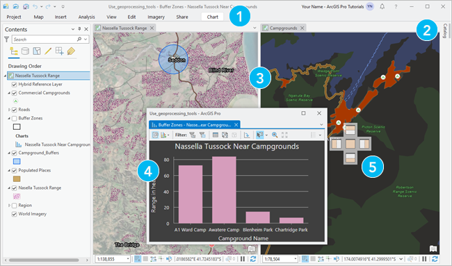 ArcGIS Pro user interface with customizations