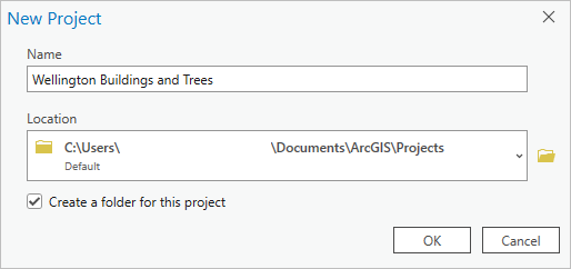 Create a New Project dialog box