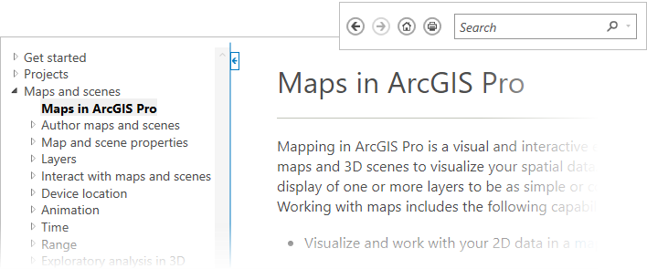 ArcGIS Pro Help viewer